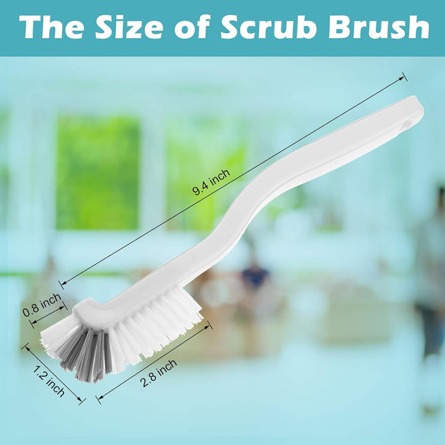 5 Piece Cleaning Dish Scrub Brush Kitchen Sink Bathroom Brushes, Household Pot Pan Dishwasher Edge Corners Grout Deep Cleaning Brush with Stiff Bristles (White and Black).