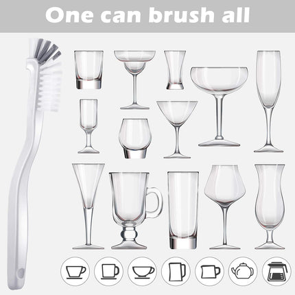 5 Piece Cleaning Dish Scrub Brush Kitchen Sink Bathroom Brushes, Household Pot Pan Dishwasher Edge Corners Grout Deep Cleaning Brush with Stiff Bristles (White and Black).