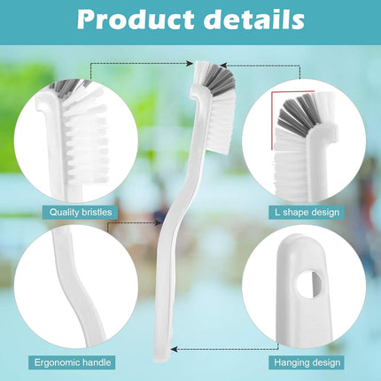 5 Piece Cleaning Dish Scrub Brush Kitchen Sink Bathroom Brushes, Household Pot Pan Dishwasher Edge Corners Grout Deep Cleaning Brush with Stiff Bristles (White and Black).