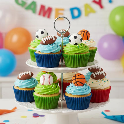 2 Pack Sports Fondant Mold for Cake Decoration, Football Basketball Baseball Soccer Silicone Molds for Valentine's Day DIY Chocolate Candy Mold Cake Decoration Cupcake Topper Polymer Clay.