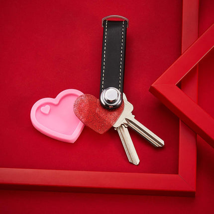 4 Pieces Heart Resin Keychain Molds for Epoxy Resin Easter Mother's Day Silicone Fondant Molds Love Keychain Gift with 20 Pieces Key Rings for DIY Decoration, Homemade Dessert.