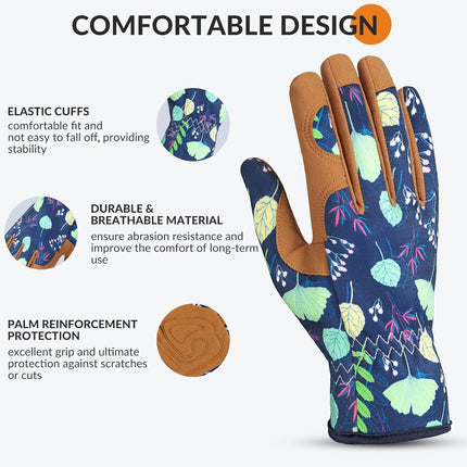 Gardening Gloves for Women, Breathable leather Garden Gloves with Grip, Thorn-Proof Puncture-Resistant Work Gloves.