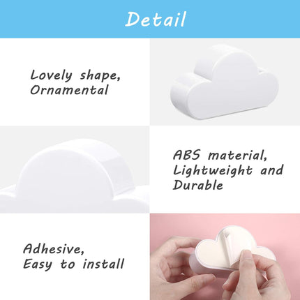 4 Pieces Cloud Magnetic Key Holder for Wall Key Rack Organizer Keychains Hooks with Adhesive for Door(White).