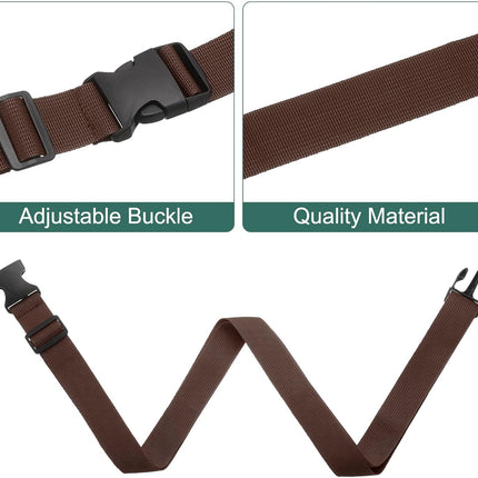 4 Pcs Luggage Straps for Suitcases, Adjustable Luggage Connector Strap Buckle Travel Suitcase Bag Strap Belt Luggage Accessories for Travel Suitcase Bag Connect, Dark Brown.