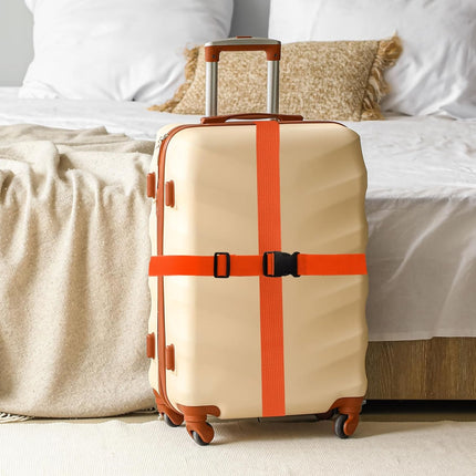 4 Pcs Luggage Straps for Suitcases, Adjustable Luggage Connector Strap Buckle Travel Suitcase Bag Strap Belt Luggage Accessories for Travel Suitcase Bag Connect, Dark Brown.