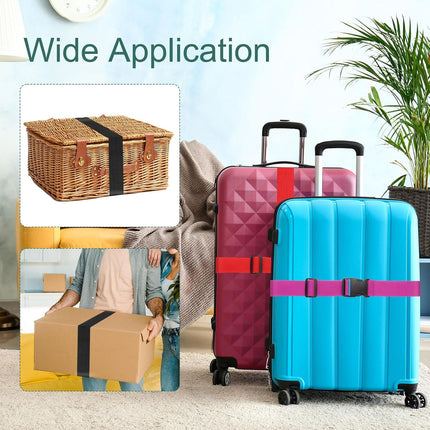 4 Pcs Luggage Straps for Suitcases, Adjustable Luggage Connector Strap Buckle Travel Suitcase Bag Strap Belt Luggage Accessories for Travel Suitcase Bag Connect, Dark Brown.