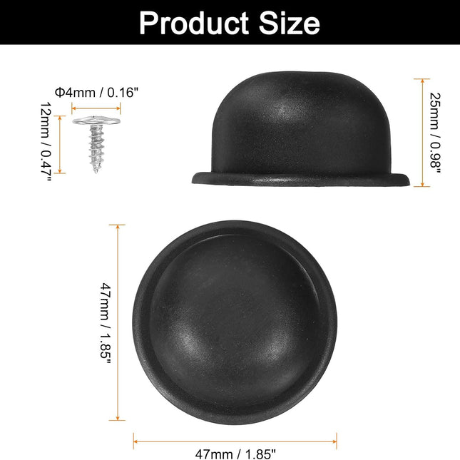 4Pcs Luggage Replacement Pads, Plastic Luggage Stand Feet Stud, Suitcase and Travel Gear Bottom Side Accessories with Self-Tapping Screws, Black (47x47x25mm).