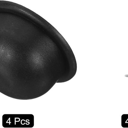 4Pcs Luggage Replacement Pads, Plastic Luggage Stand Feet Stud, Suitcase and Travel Gear Bottom Side Accessories with Self-Tapping Screws, Black (47x47x25mm).