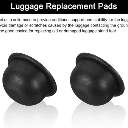 4Pcs Luggage Replacement Pads, Plastic Luggage Stand Feet Stud, Suitcase and Travel Gear Bottom Side Accessories with Self-Tapping Screws, Black (47x47x25mm).