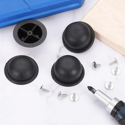 4Pcs Luggage Replacement Pads, Plastic Luggage Stand Feet Stud, Suitcase and Travel Gear Bottom Side Accessories with Self-Tapping Screws, Black (47x47x25mm).