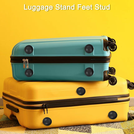 4Pcs Luggage Replacement Pads, Plastic Luggage Stand Feet Stud, Suitcase and Travel Gear Bottom Side Accessories with Self-Tapping Screws, Black (47x47x25mm).