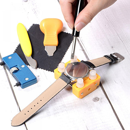 Watch Back Cover Opener, Case Remover Tool, 5mm Width Pry Bar ABS Handle Battery Remover Repair Replacing Watchmaker Tools, Black 2 Pcs.