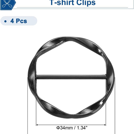T-shirt Clips, Clothes Knotting Buckle Ring Wrap Holder for Women Scarf, Loose T-shirt.