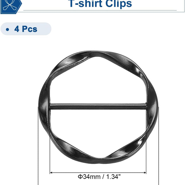 T-shirt Clips, Clothes Knotting Buckle Ring Wrap Holder for Women Scarf, Loose T-shirt.