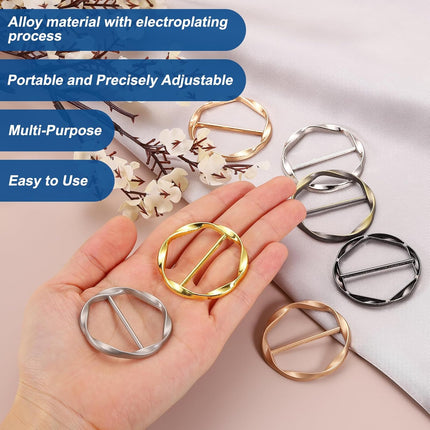 T-shirt Clips, Clothes Knotting Buckle Ring Wrap Holder for Women Scarf, Loose T-shirt.