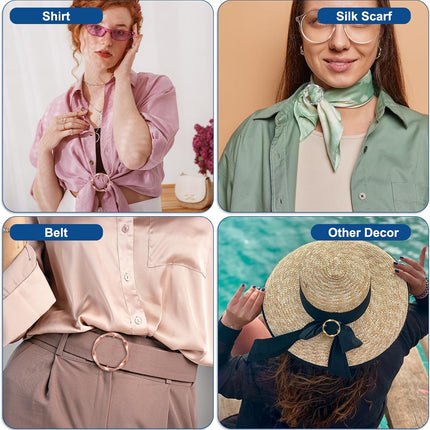 T-shirt Clips, Clothes Knotting Buckle Ring Wrap Holder for Women Scarf, Loose T-shirt.