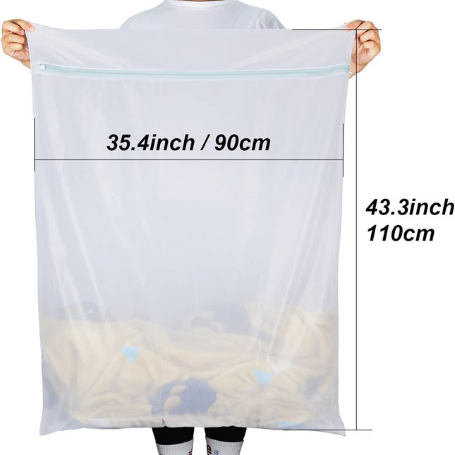 Extra Large Mesh Laundry Bags, 2 Pack 43 x 35 inch Jumbo Delicates Bag for Washing Machine, Large Mesh Bags for Delicates, Coats, Blankets, Bedding, Toys, Pet Items.