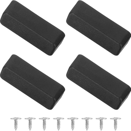 4Pcs Luggage Replacement Pads, Plastic Luggage Stand Feet Stud, Suitcase and Travel Gear Bottom Side Accessories with Self-Tapping Screws, Black (42x16x13mm).