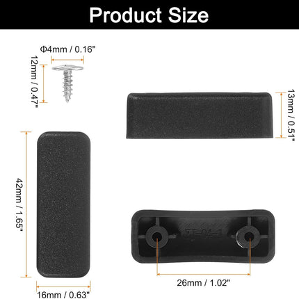 4Pcs Luggage Replacement Pads, Plastic Luggage Stand Feet Stud, Suitcase and Travel Gear Bottom Side Accessories with Self-Tapping Screws, Black (42x16x13mm).
