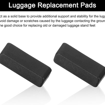 4Pcs Luggage Replacement Pads, Plastic Luggage Stand Feet Stud, Suitcase and Travel Gear Bottom Side Accessories with Self-Tapping Screws, Black (42x16x13mm).