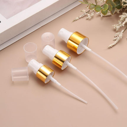 6 Pcs Gold White Spray Top, 24/410 Fine Mist Sprayer Reusable Replacement Spray Bottle Pump Plastic Top for Cosmetic Perfume and Body Sprays Bottle.