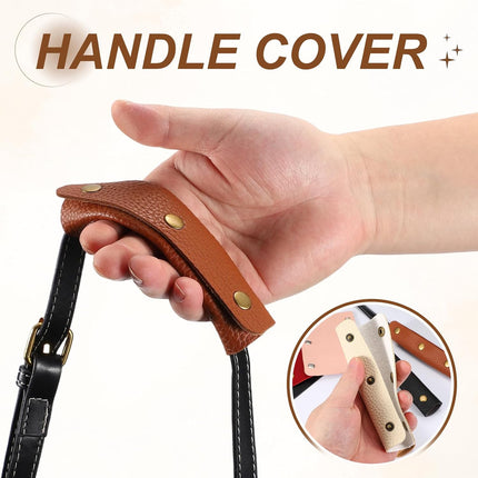 2 Pcs Handbag Handle Cover, Leather Luggage Handle Wraps, Purse Strap Cover Luggage Grip Protector Fine Texture Silver Buckle for Purse Tote Bag Suitcase, Peach Pink.