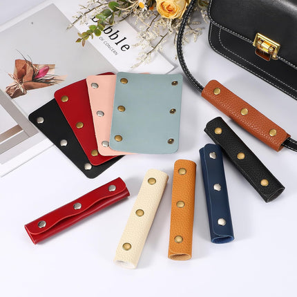 2 Pcs Handbag Handle Cover, Leather Luggage Handle Wraps, Purse Strap Cover Luggage Grip Protector Fine Texture Silver Buckle for Purse Tote Bag Suitcase, Peach Pink.