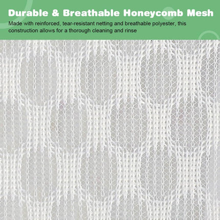 Durable Honeycomb Mesh Laundry Bags, 2 XX-Large 24in x 24in Washing Delicate Bags with Colorful Zipper for Huge Clothes, Curtain, Coverlet, Carpet.