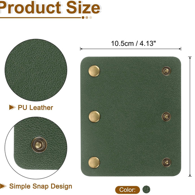 4Pcs Handbag Handle Cover, PU Leather Luggage Handle Wraps, Luggage Grip Protector for Purse Tote Bag Suitcase, Dark Green.