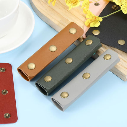 4Pcs Handbag Handle Cover, PU Leather Luggage Handle Wraps, Luggage Grip Protector for Purse Tote Bag Suitcase, Dark Green.