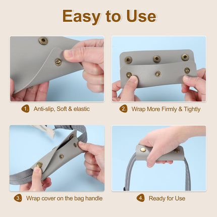 4Pcs Handbag Handle Cover, PU Leather Luggage Handle Wraps, Luggage Grip Protector for Purse Tote Bag Suitcase, Dark Green.