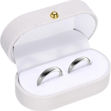 Velvet Ring Box, Small Travel Jewelry Case Mini Ring Holder Jewelry Organizer Storage Case for Women Girls Wedding Proposal Engagement, Grey.