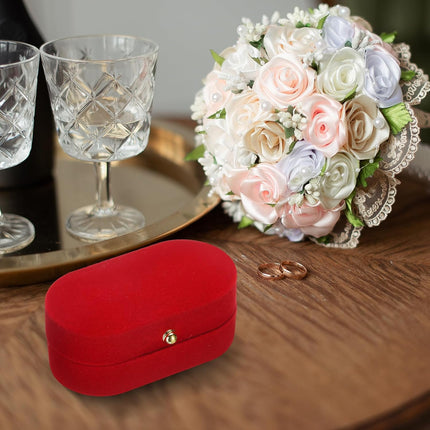 Velvet Ring Box, Small Travel Jewelry Case Mini Ring Holder Jewelry Organizer Storage Case for Women Girls Wedding Proposal Engagement, Grey.