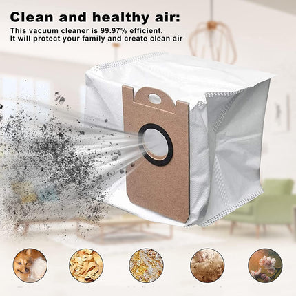 6 Pack Dust Bags for iHome AutoVac Nova Self Empty Robot Vacuum Replacement Accessory Parts.