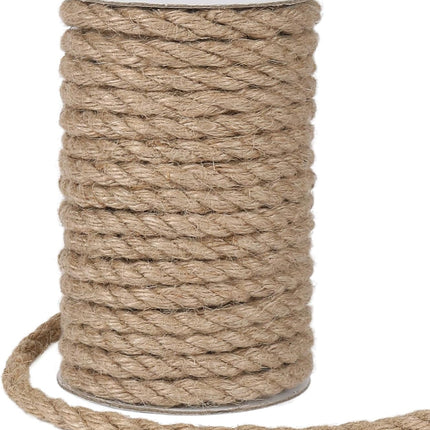 8mm Jute Rope, 50 Feet Heavy Duty and Thick Twine Rope for Crafts, Gardening, Cat Scratching Post, Home Decor.