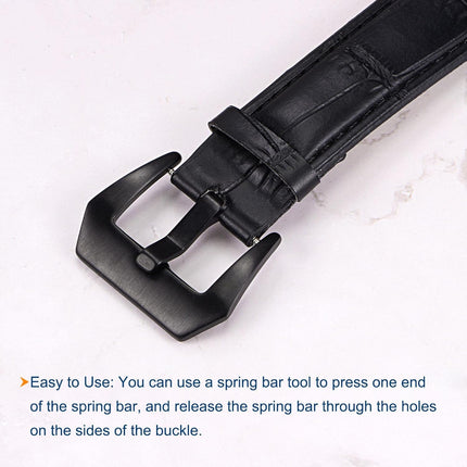 Watch Strap Clasp Replacement Set, Stainless Steel Polished PVD Buckle, Silver Tone for 22mm Width Watch Bands with Spring Bar Remover.