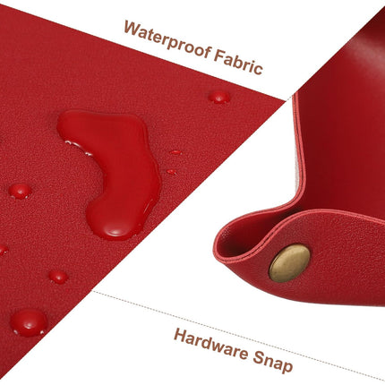 3 Pack PU Leather Tray, Jewelry Tray for Women and Men, Glossy Leather Desk Organizer Portable Catchall Tray for Jewelry Key Coin Watch Wallet, Red.