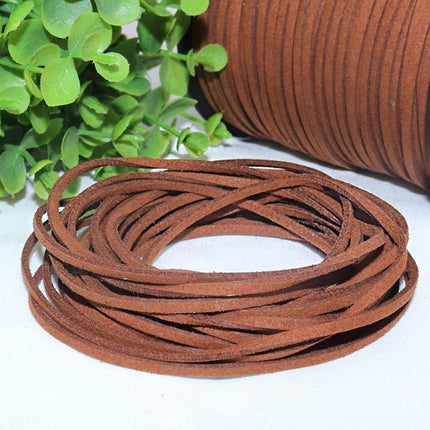 Leather String, 100 Yards 2.6mm Flat Suede Cord, Faux Leather Cord for Jewelry Making, Necklaces, Bracelets, Dream Catchers and DIY Crafts (Brown).