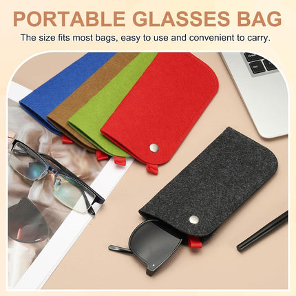 Portable Felt Glasses Case, Soft Slip-in Pouch Case, Ear Hanging Eyeglasses Bag Sunglasses Storage Pouch.