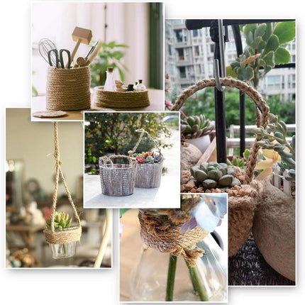 10mm Jute Rope, 50 Feet 3/8 inch Heavy Duty and Thick Twine Decorative Rope for Crafting, Cat Scratch Post, Gardening, Farmhouse Decor, Home Decor.