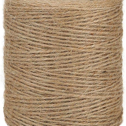 Natural Jute Twine, 984 Feet 2mm Garden Twine, Brown Jute String for Arts and Crafts, Gardening, Gift Wrapping, Bundling, Recycling.