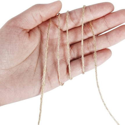Natural Jute Twine, 984 Feet 2mm Garden Twine, Brown Jute String for Arts and Crafts, Gardening, Gift Wrapping, Bundling, Recycling.