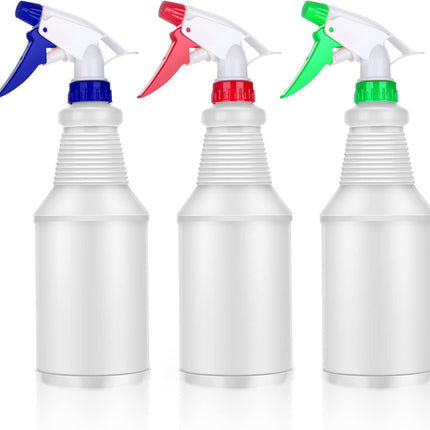 Spray Bottles Empty Spray Bottle 3 Pack Refillable Plastic Spray Bottles 750ML Leak Proof Water Spraying Bottle with Colorful Trigger Sprayer for Cleaning Gardening Household.