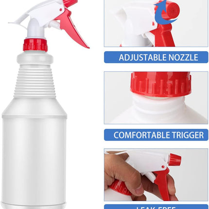 Spray Bottles Empty Spray Bottle 3 Pack Refillable Plastic Spray Bottles 750ML Leak Proof Water Spraying Bottle with Colorful Trigger Sprayer for Cleaning Gardening Household.
