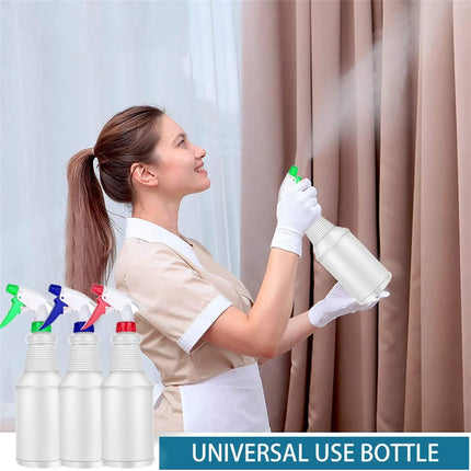 Spray Bottles Empty Spray Bottle 3 Pack Refillable Plastic Spray Bottles 750ML Leak Proof Water Spraying Bottle with Colorful Trigger Sprayer for Cleaning Gardening Household.