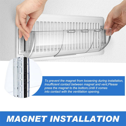 Air Vent Deflectors Adjustable Heat and Vent Cover Clear 2PCS Magnetic Air and Heat Deflector for Floor Vent Sidewalls and Ceiling Registers,8”-11”.