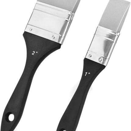 Paint Brush, Silicone Color Shaper Brush, 2 Pcs (1 inch,2 inch) Solid Flat Flexible Acrylic and Water Based Painting Tool for Move and Remove Acrylic Paints.