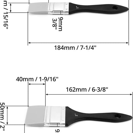 Paint Brush, Silicone Color Shaper Brush, 2 Pcs (1 inch,2 inch) Solid Flat Flexible Acrylic and Water Based Painting Tool for Move and Remove Acrylic Paints.