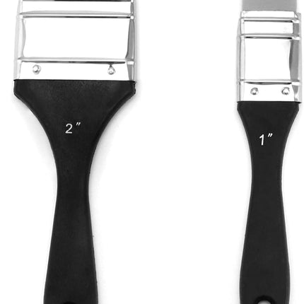Paint Brush, Silicone Color Shaper Brush, 2 Pcs (1 inch,2 inch) Solid Flat Flexible Acrylic and Water Based Painting Tool for Move and Remove Acrylic Paints.