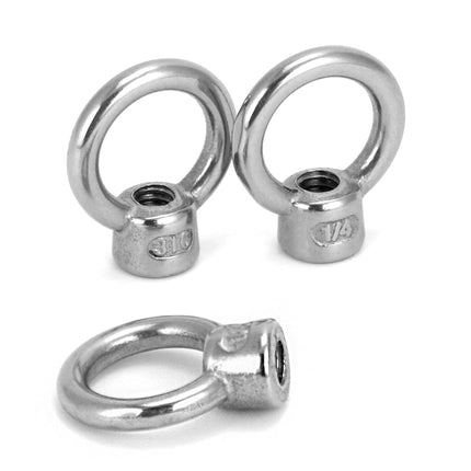 Lifting Eye Nut, 10 Pack, 1/4" UNC Marine Grade Stainless Steel 316.